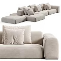 Light Gray Modular Sofa With Cushions Modern Design Multiple Angles 3d model