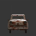 Rusty Old Classic Sedan With Weathered Paint And Vintage Design Features 3d model