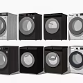 Various Black White Gray Front Load Washing Machines With Modern Design And Different Styles