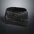 Stylish Black Leather Waist Cincher With Metal Buckle And Zipper Details