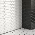 White And Black Ceramic Wall Tiles As Construction Components For Interior Spaces 3d model