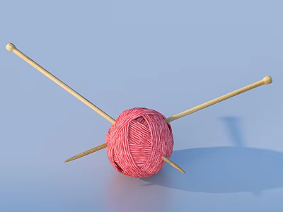 Wool Needle Wool Ball Wool Group Art Ornaments 3d model