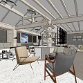 Modern Cafe Interior Design With Comfortable Seating Display Shelves And Wooden Ceiling