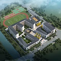 School building playground 3d model