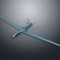 Unmanned Aerial Vehicle Drone With Long Wing And Sleek Body On Dark Surface