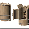 Open Wooden Barrel Design For Storing Wine Bottles As Household Item