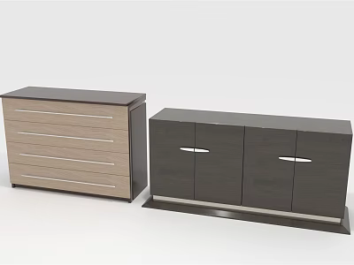 Modern Entrance Hallway Cabinet and Side Console with Drawers and Doors Storage Design 3d model