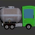 Functional Green Tanker Truck With Silver Storage Tank And Cab Structure Design 3d model