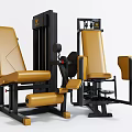 Professional Strength Training Fitness Equipment With Yellow Seats And Black Frames