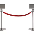 Public Facility Silver Poles With Red Rope Barrier And Signage For Crowd Control