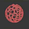 Artistic Pink Hollow Sphere With Intricate Geometric Design And Textured Surface