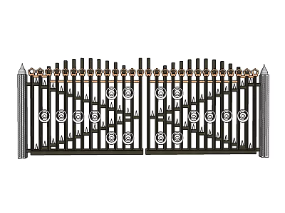 Modern Gate Iron Gate Outdoor Gate Entrance Iron Gate 3d model