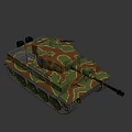 3D Rendered Military Tank With Camouflage Paint Gun Barrel Tracks And Antenna