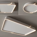 Modern LED Ceiling Lights With Sleek White Design And Different Shapes 3d model
