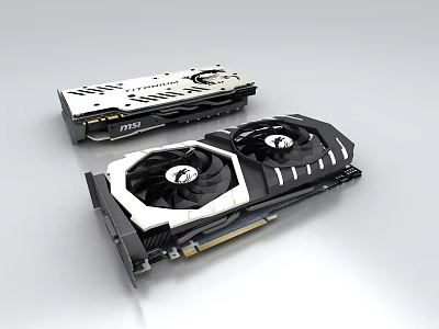 High Performance Computer Graphics Cards With Dual Fans And Modern Design 3d model