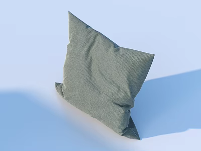 Soft Green Textured Fabric Cushion for Light Blue Minimalist Home Decor 3d model