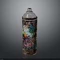 Colorful Graffiti Spray Can With Artistic Design And Vibrant Patterns