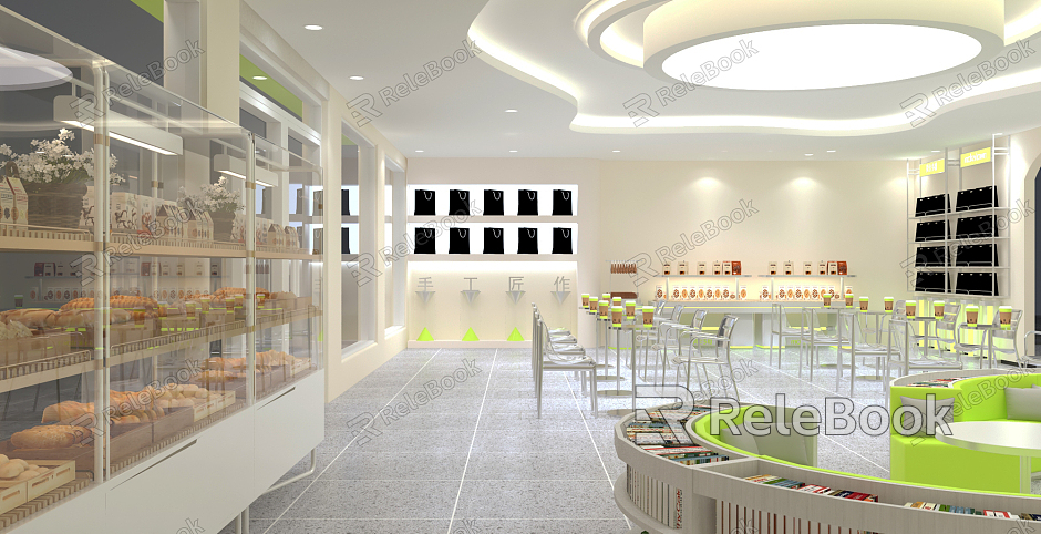 Modern Milk Tea Shop Online Celebrity Milk Tea Bakery model