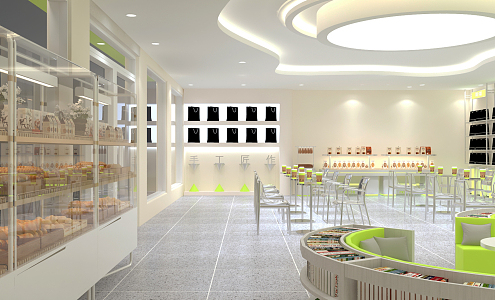 Modern Milk Tea Shop Online Celebrity Milk Tea Bakery 3d model