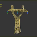 Modern Household Metal Tower Shaped Support Structure with Three Lighting Lamps and Stable Design