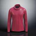Red Turtleneck Long Sleeve Stylish Casual Fashion Women Top Design