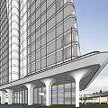 Modern Commercial Complex With High Rise Buildings And Landscaped Plaza Areas