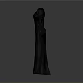 Elegant Women's Black Long Dress With Slit Design And Long Sleeves