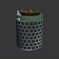 Cylindrical Industrial Equipment Featuring Grid Like Structure Black Top Cover And Metal Parts