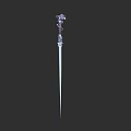 Fantasy Weapon With Decorative Purple Top And Slender White Shaft Design