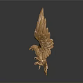 Golden Eagle Statue With Spread Wings And Detailed Feather Design 3d model