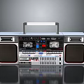 Vintage Portable Boombox Electronic Appliance With Stereo Speakers And Cassette Player