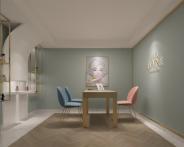 Nordic Beauty Salon Manager Room Dressing Room 3d model