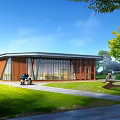 Scenic Urban Park Landscape With Lush Lawns Diverse Trees Open Plaza And Walking Paths