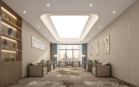 New Chinese Reception Room 3d model