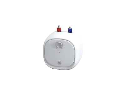 Compact White Kitchen Appliance with Knob Control Indicator Light and Color Coded Connections 3d model