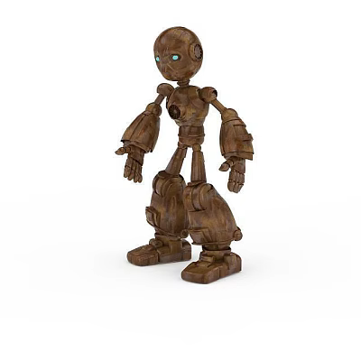 由于图片重点展示的是“棕色木制机器人”，未包含“储物柜”相关信息，无法依据图片内容生成以“储物柜”为主体的英文标题。请确认图片内容或任务要求是否准确。 3d model