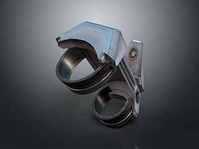 Practical Household Metal Clamp With Two Rings As Daily Use Accessory 3d model
