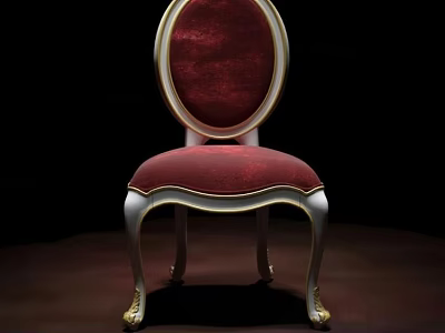 Elegant Red Velvet Single Sofa With Gold Accents Curved Legs And Oval Back 3d model
