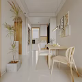 Bright Living Dining Room With White Sofa Floral Paintings And Patterned Rug