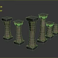 Classical Decorative Columns With Various Sizes Pedestal Base And Ornate Capital Top Design
