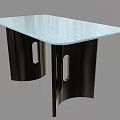 Modern Glass Top Dining Tables With Black Metal Curved Legs And Unique Design