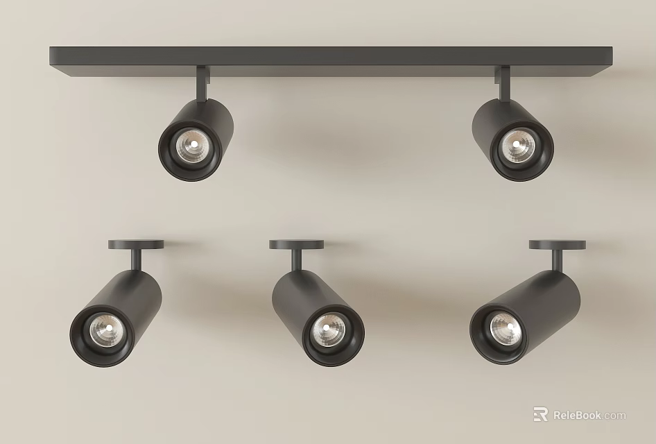 Modern Black Downlights And Spotlights For Home Ceiling Lighting Fixtures 3d model 