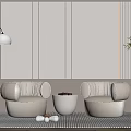 Modern Casual Sofa Combination Cream Single Sofa 3d model