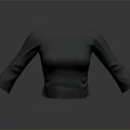 Gray Knitted Top with Three Quarter Sleeves Round Neck and Fitted Design for Daily Wear