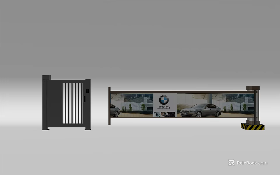Modern Public Facility Automatic Gate System For Secure Parking Access Control 3d model 