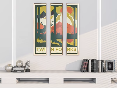 Modern Decorative Painting Home Decorative Painting Mei Chen Pendant 3d model