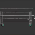 Stainless Steel Medical Cart With Wheels And Sturdy Metal Frame Design