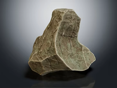 Natural Wooden Stone Decorative Piece With Rough Surface Texture For Home Interior Design 3d model