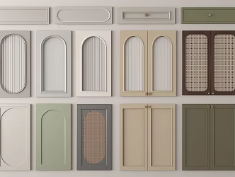 American Style Wardrobe Door Combination Cabinet Door Panel 3d model