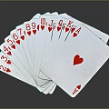 Household Playing Cards Featuring Hearts Numbers Letters From 2 To Ace Fanned Out